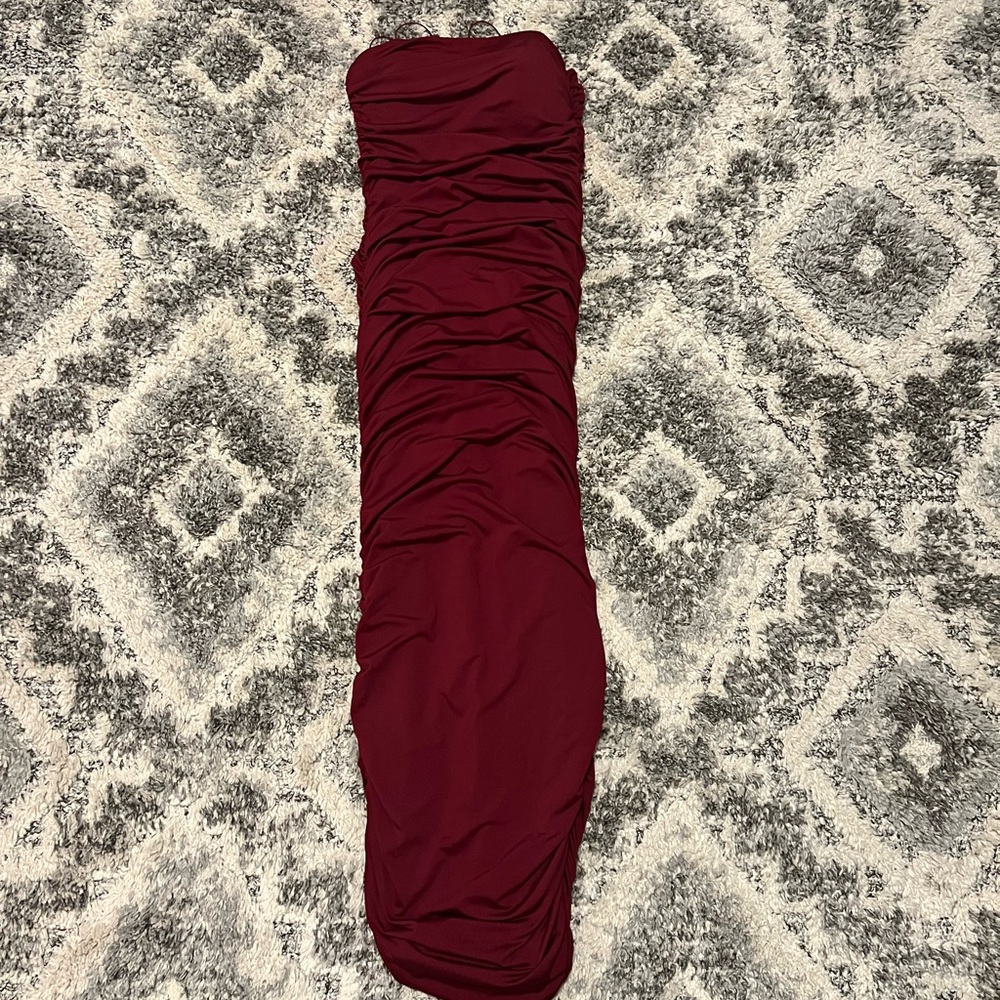 Oh Polly Burgundy Maxi Dress